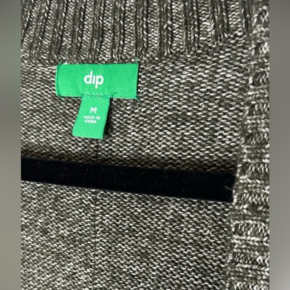 dip Olive Green Cardigan Sweater Classic Knit Open Front - Picture 2 of 5